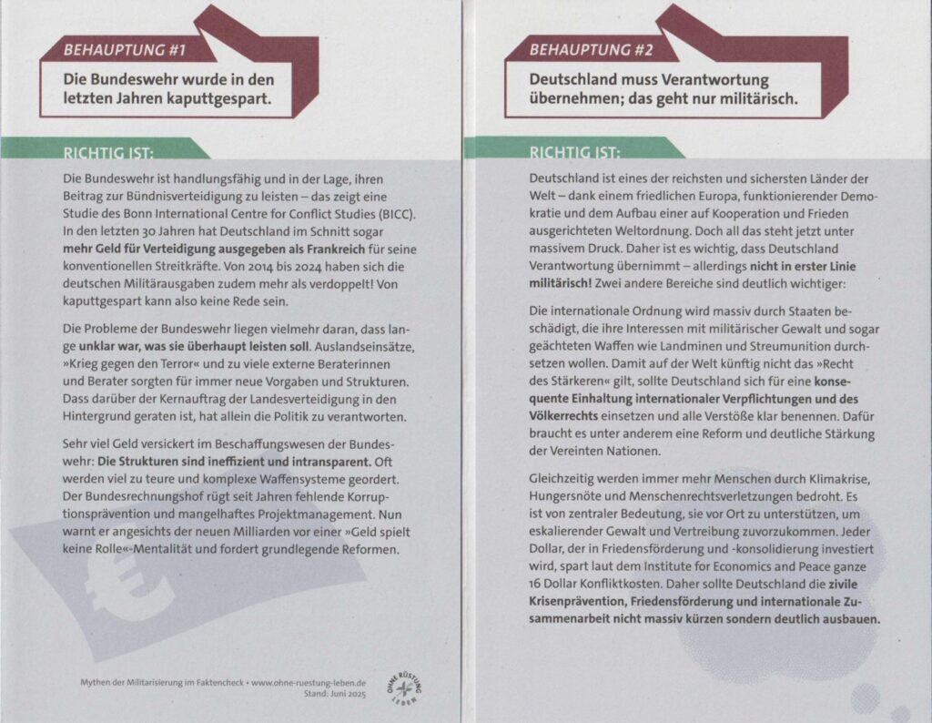 Ohne Rüstung leben, S. 1 und 2